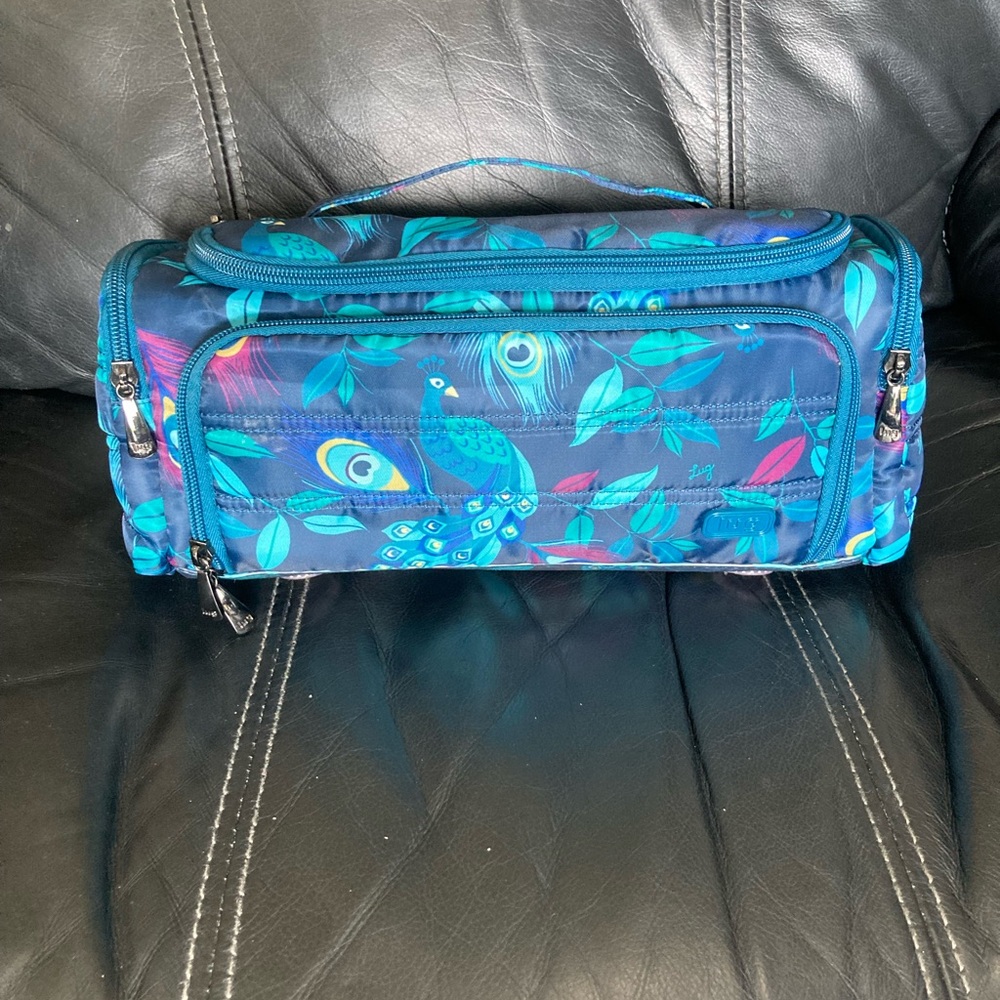 Lug Trolley Cosmetics Case in Peacock Multi